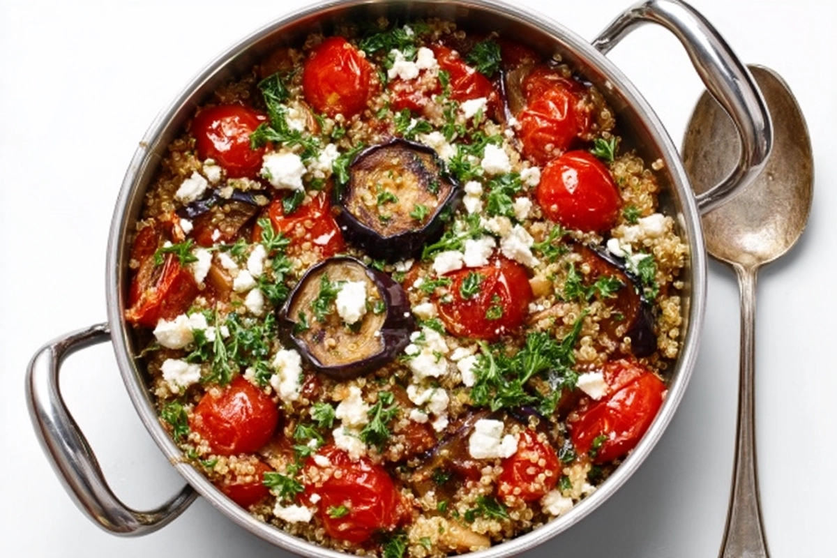 Farro with Blistered Tomatoes and Pesto