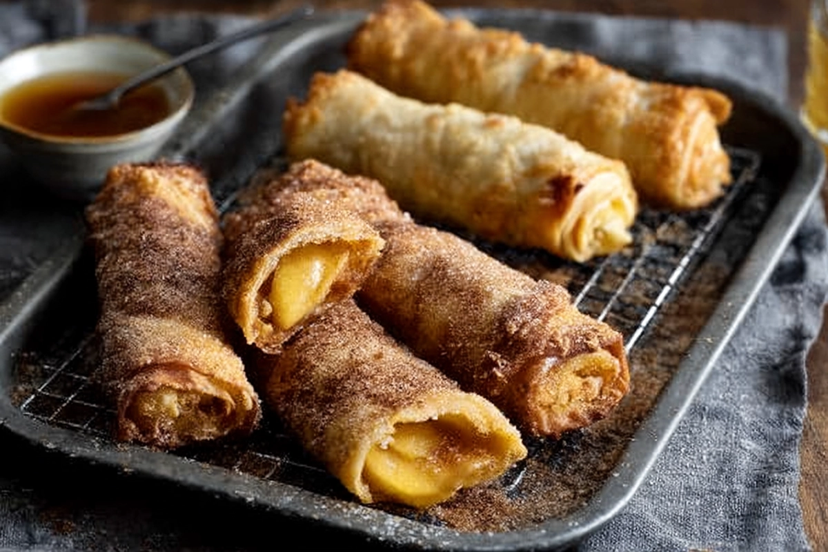 Peach Cobbler Egg Rolls