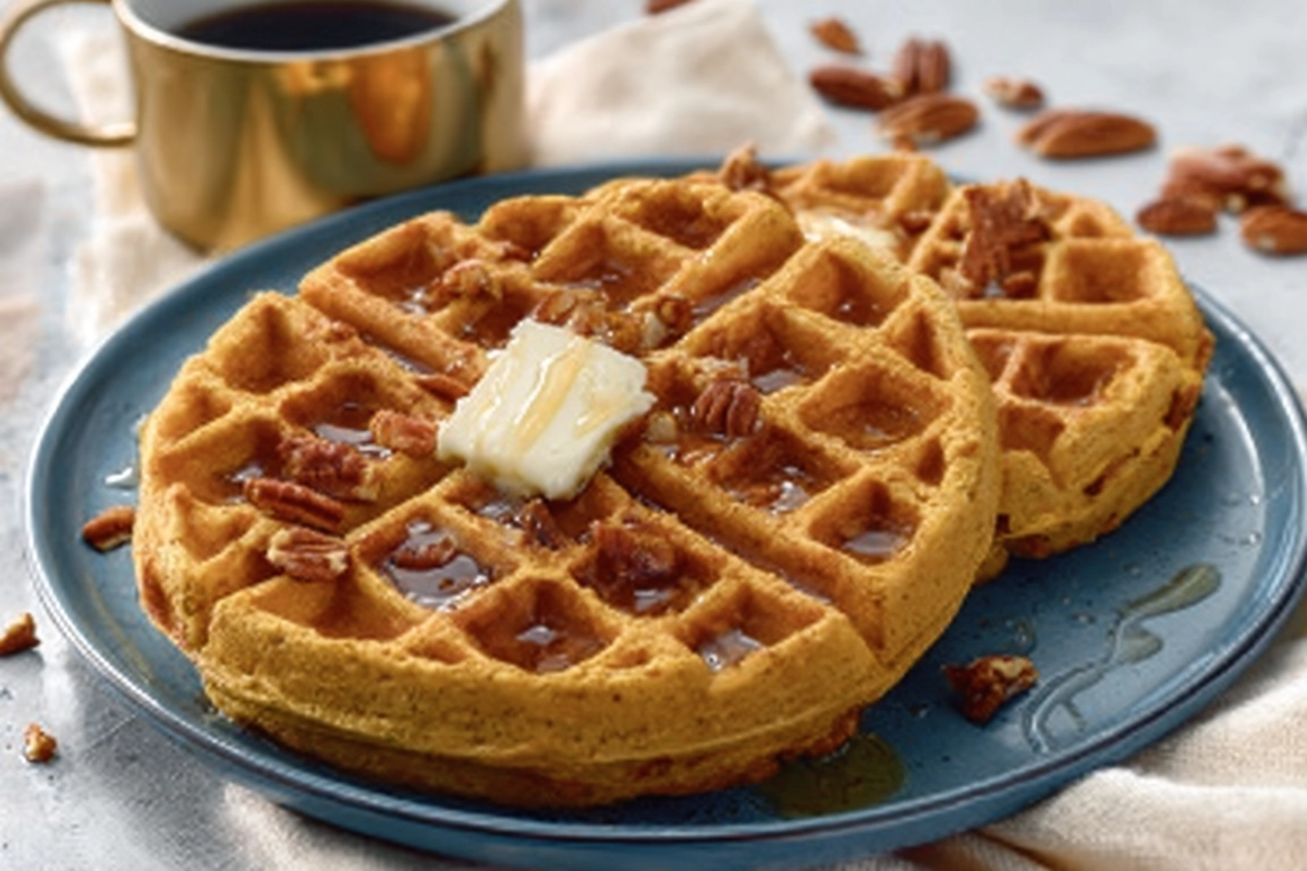 Pumpkin Pecan Waffles Recipe