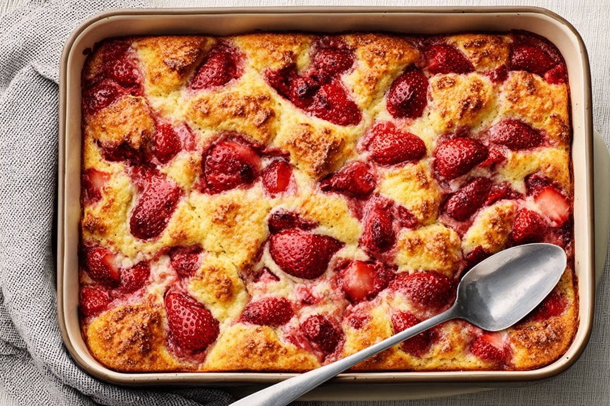 Strawberry Cream Cheese Cobbler