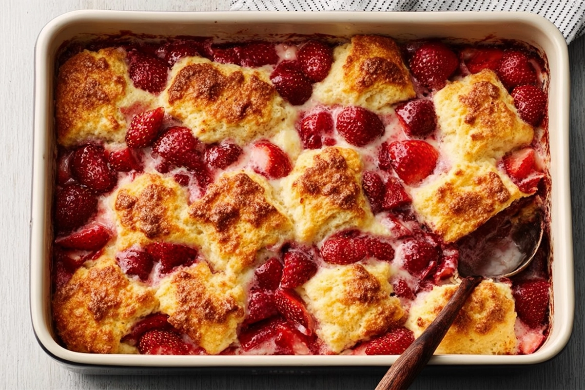Strawberry Cream Cheese Cobbler