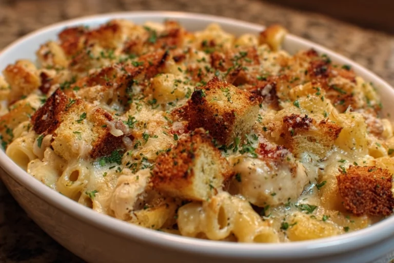 garlic parmesan chicken pasta bake