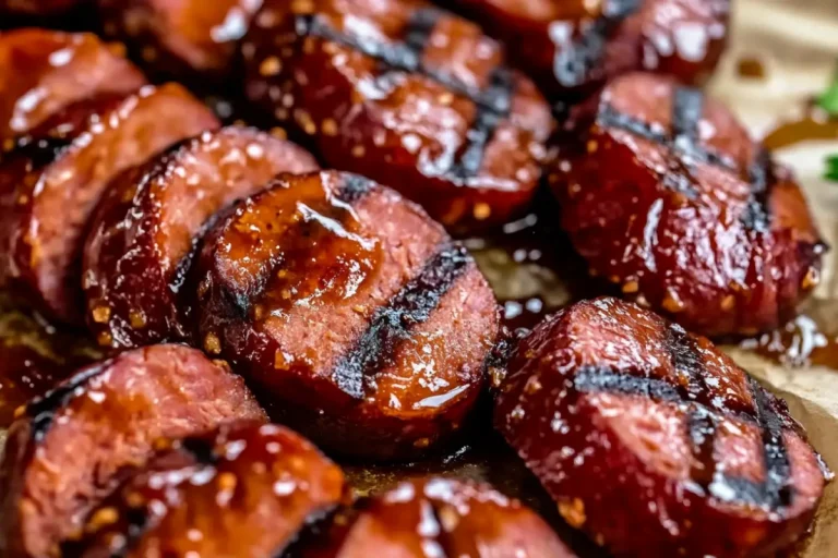Maple Bbq Hasselback Kielbasa Bites