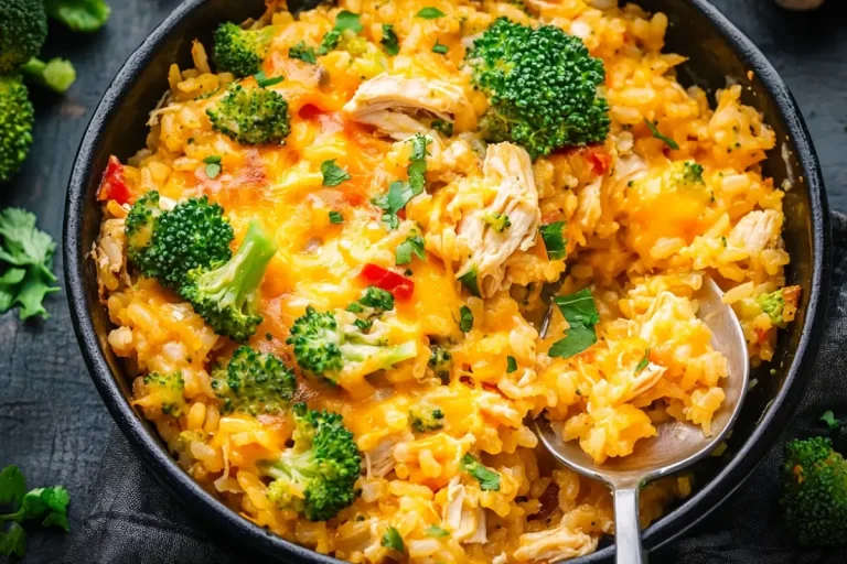 broccoli rice chicken and cheese casserole
