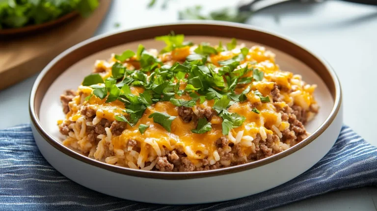 Cheesy Ranch Ground Beef and Rice Casserole
