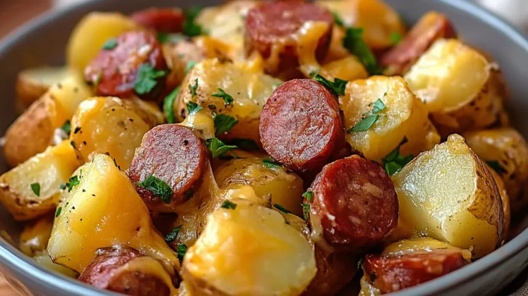 cheesy kielbasa and potatoes