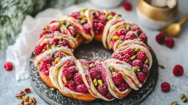 Raspberry and Pistachio Wreath