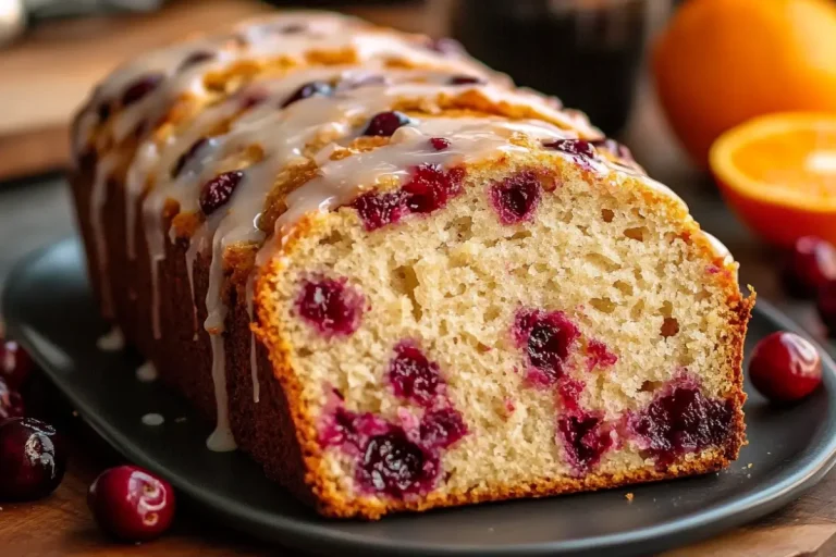 cranberry orange bread with simple glaze