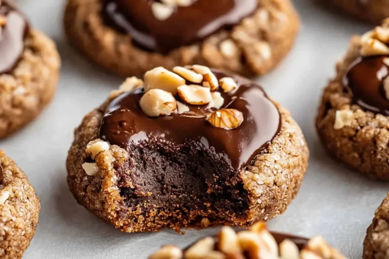 Chocolate Hazelnut Thumbprint Cookies