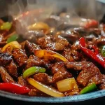 Sizzling Chinese Pepper Steak with Onions