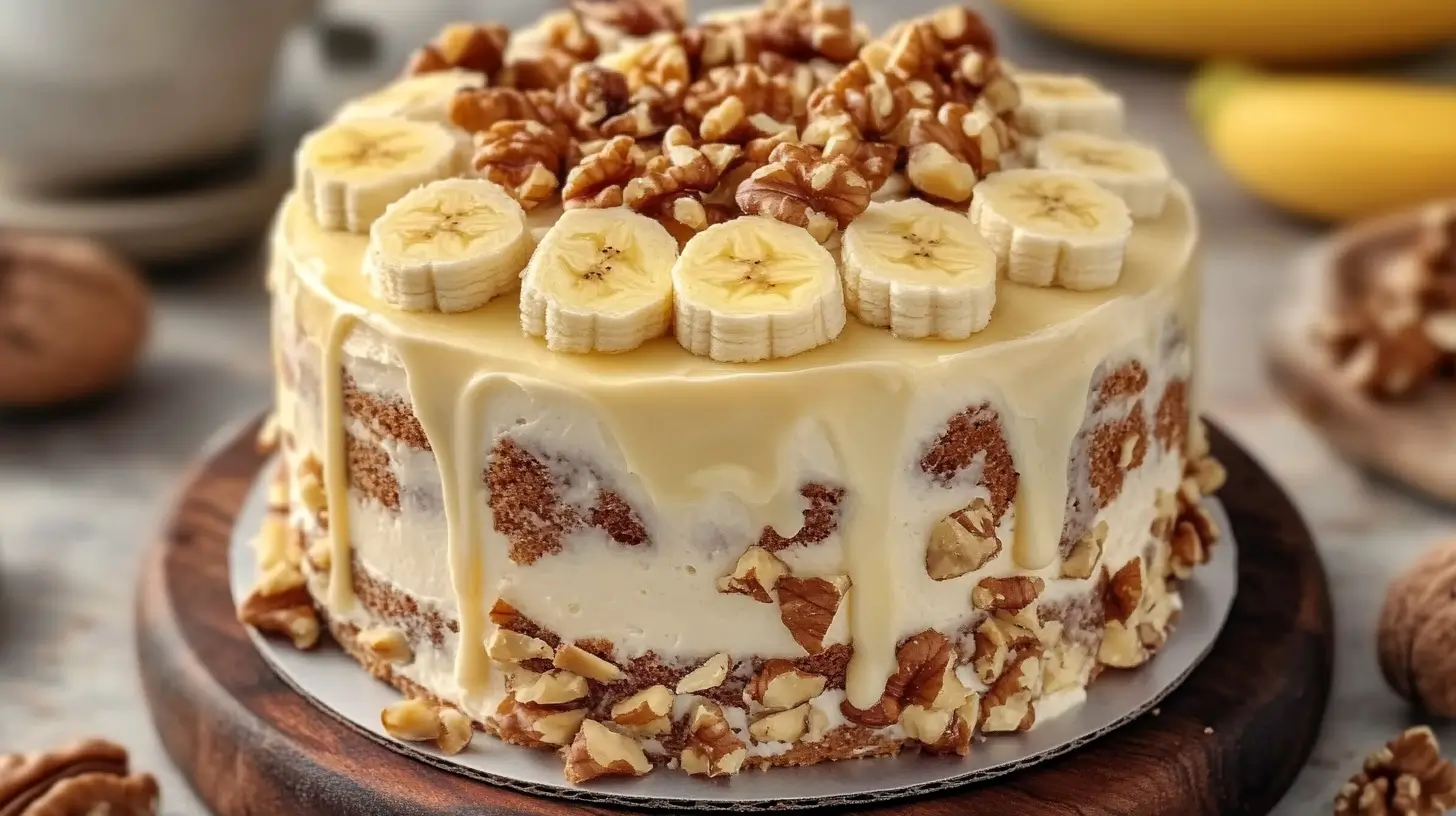 Banana Walnut Cream Cake