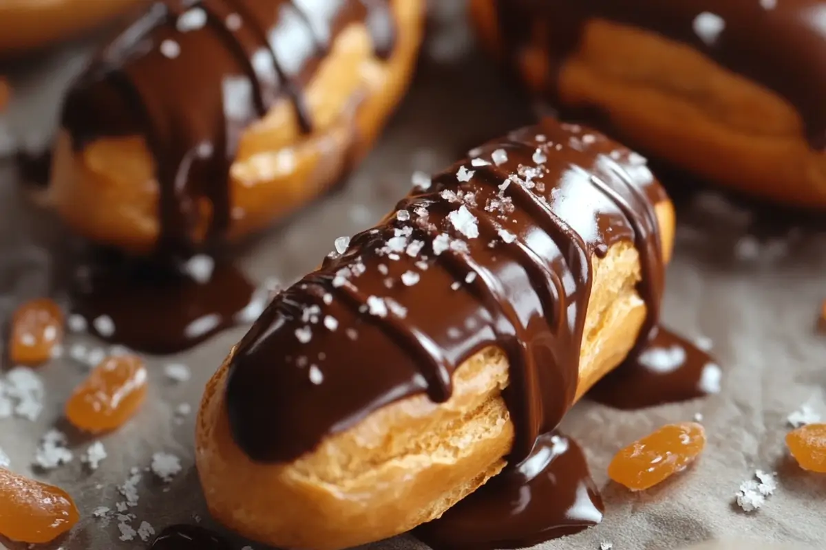 Salted Caramel Chocolate Eclairs
