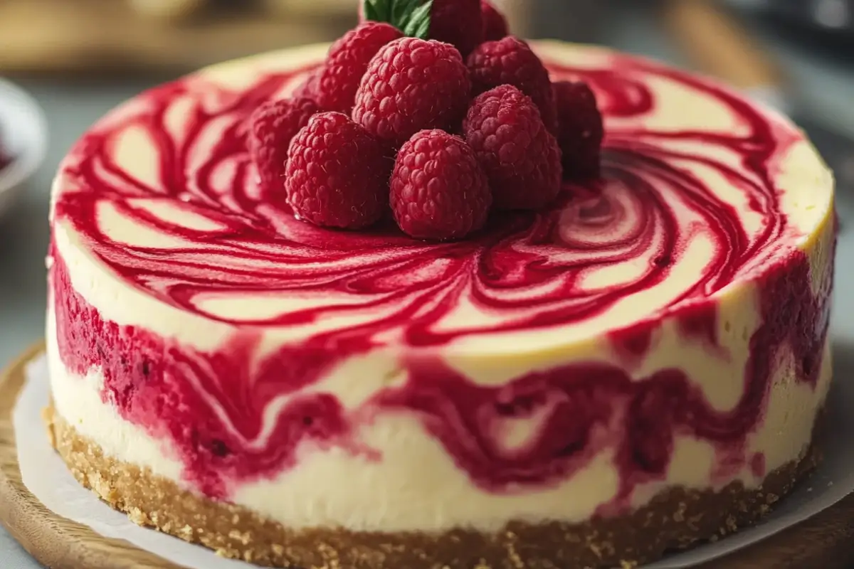 Raspberry Swirl Cheesecake