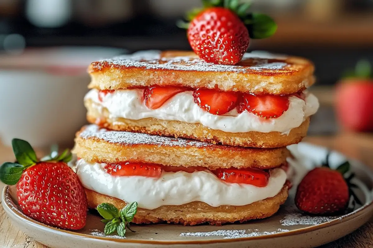 Fried Strawberry Cheesecake Sandwiches