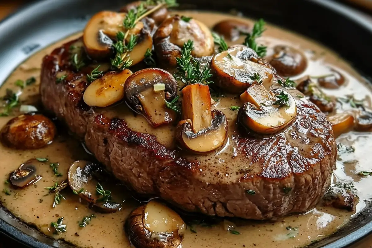 Beef Tenderloin with Savory Mushroom Sauce