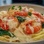 Lobster Alfredo with Spinach