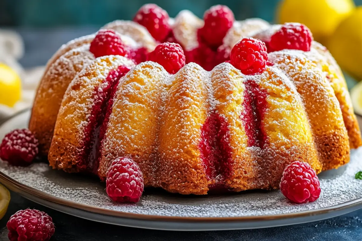 Lemon Raspberry Bundt Cake
