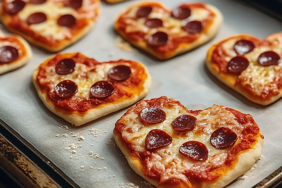 Valentine’s Day Heart-Shaped Mini Pizzas!
