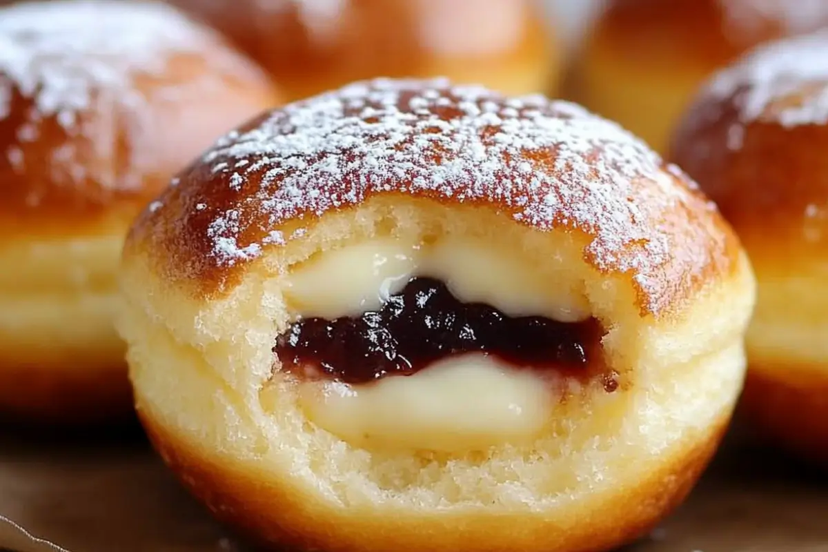 Cheesecake Stuffed Baked Doughnuts