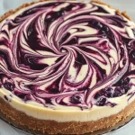 White Chocolate Blueberry Swirl Cheesecake