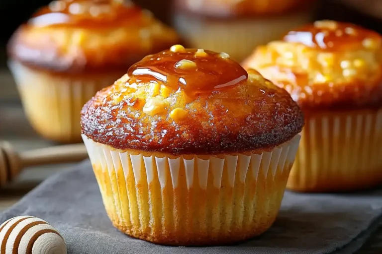 Sweet Corn Muffins with Hot Honey Glaze