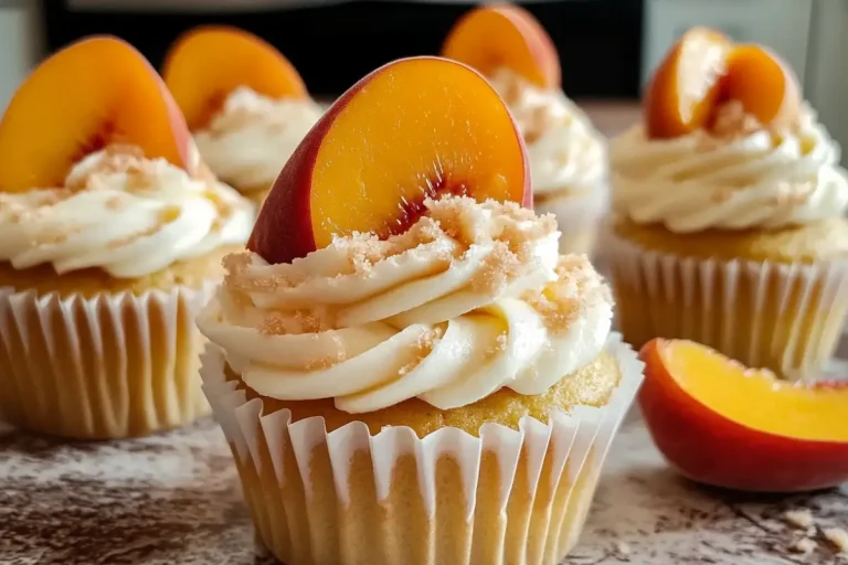 Honey Peach Cream Cheese Cupcakes