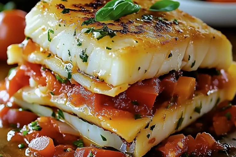 Mediterranean Cod with Tomato Basil Sauce