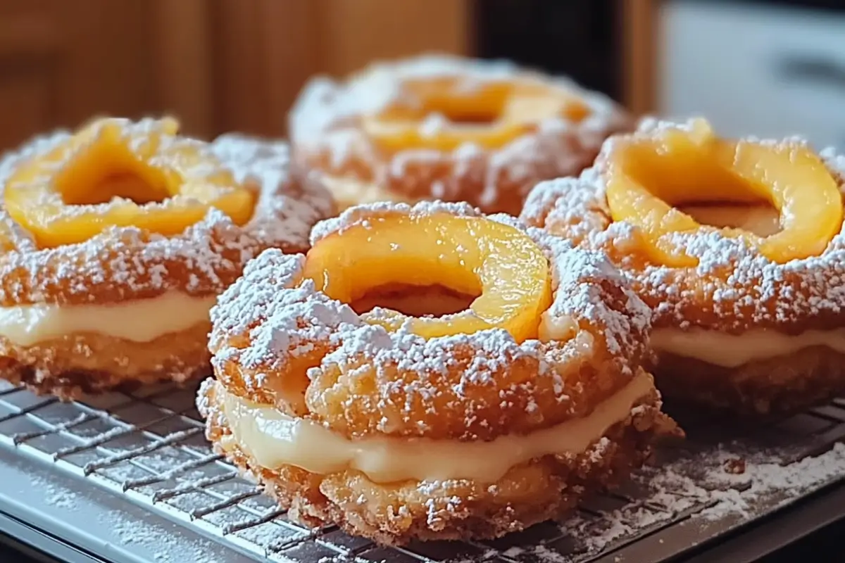 Peach Cobbler Cheesecake Donuts