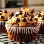 Gooey Peanut Butter Chocolate Chip Muffins
