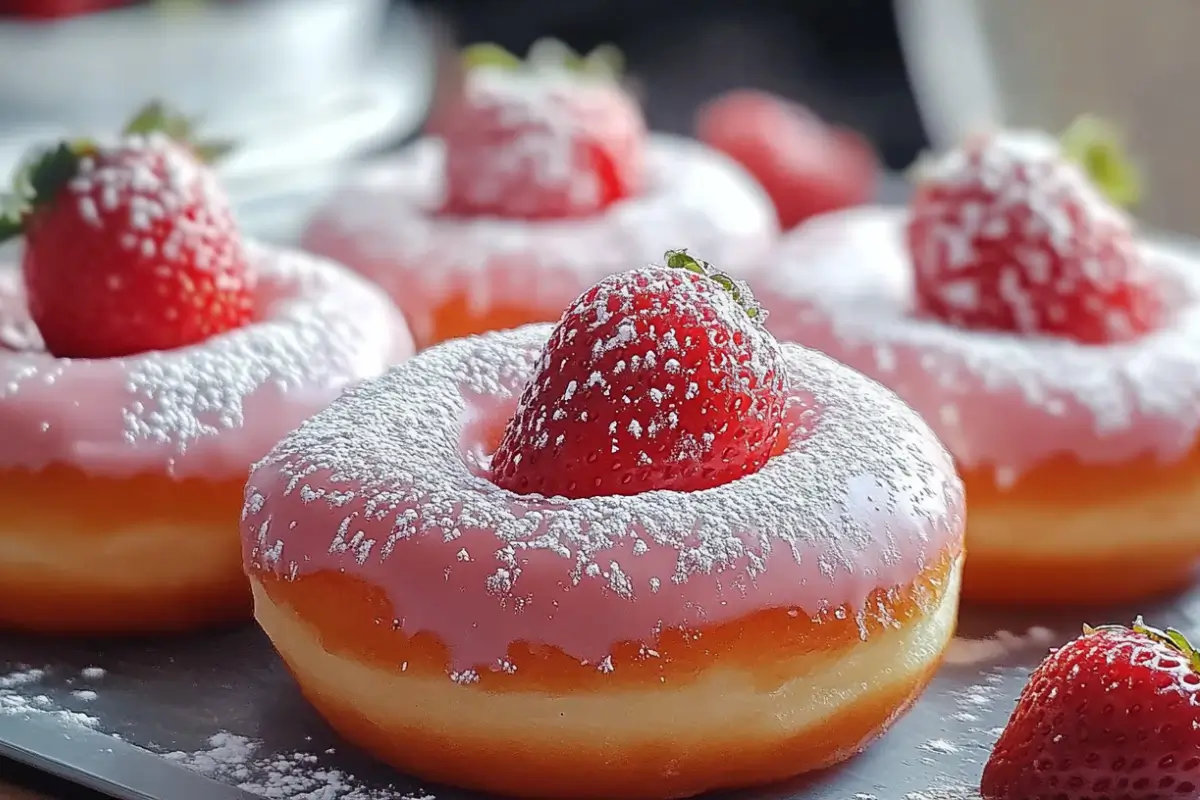 Strawberry Fluff Doughnuts