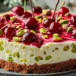 Luscious Lemon-Lime Cherry Pistachio Cheesecake