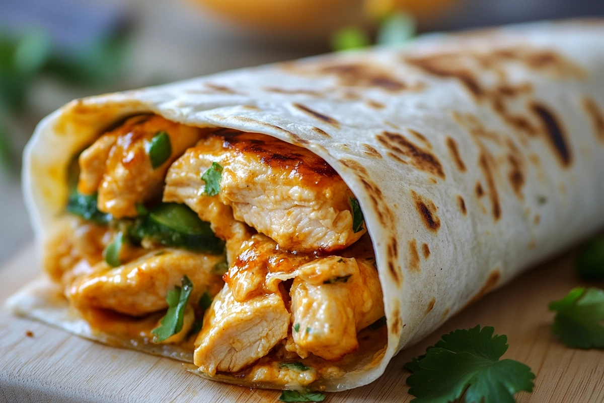 Cheesy Garlic Chicken Wraps