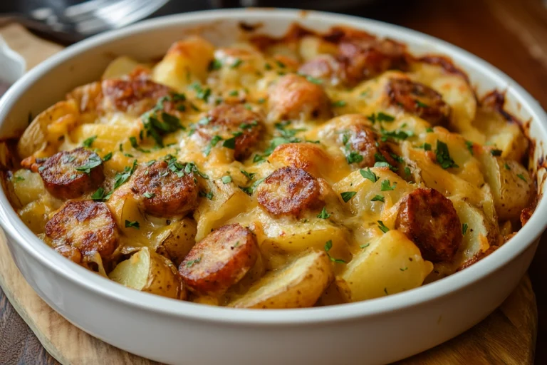 Cheesy Ranch Potatoes and Smoked Sausage