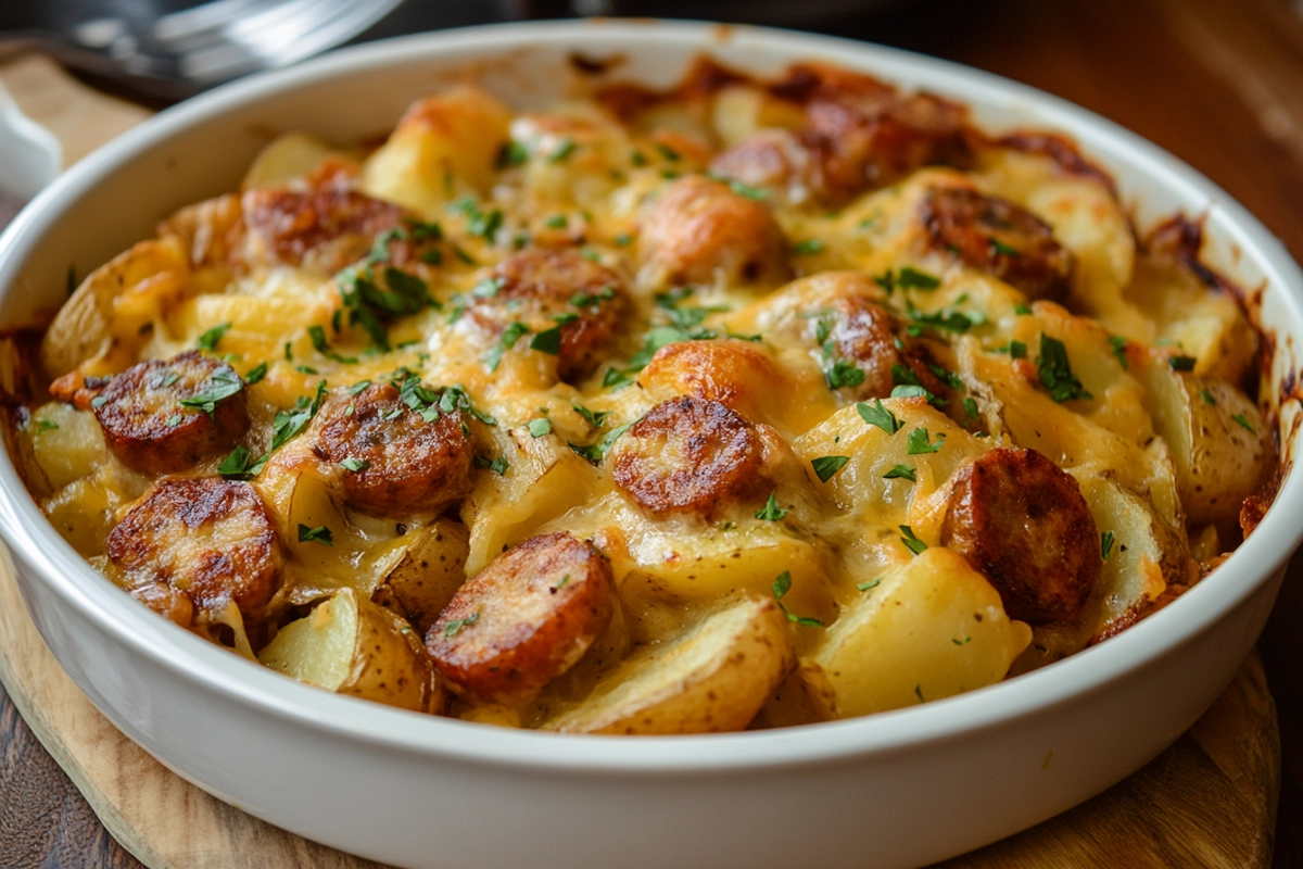 Cheesy Ranch Potatoes and Smoked Sausage
