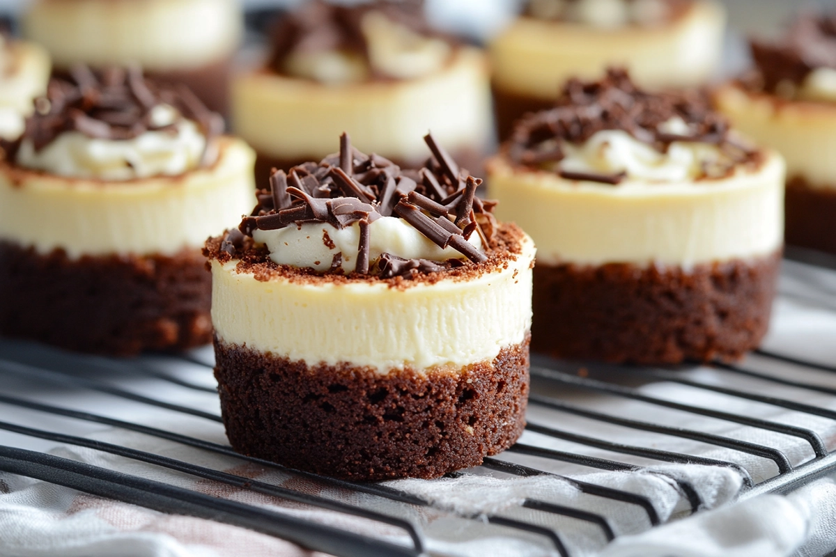 Easy Brownie Bottom Mini Cheesecakes