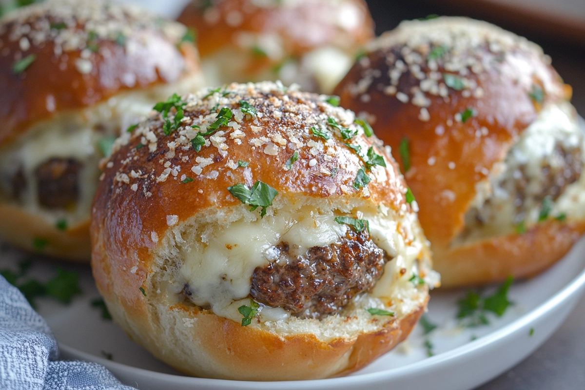 Garlic Parmesan Cheeseburger Bombs