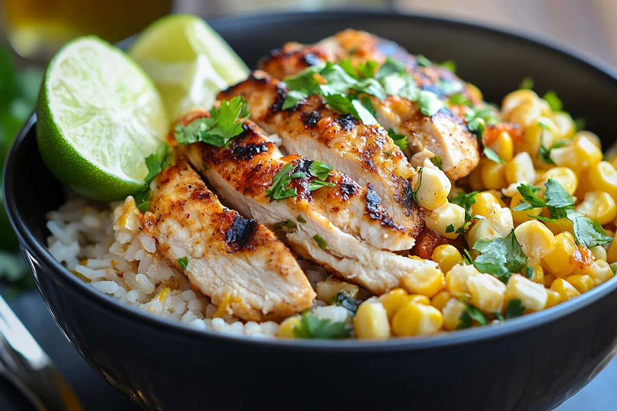 Street Corn Chicken Rice Bowl