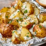 Baked Potatoes In Foil Packets With Parmesan Ranch Sauce
