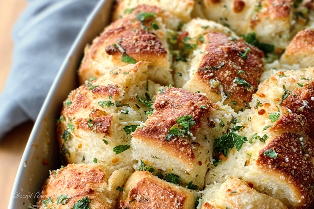 Crockpot Garlic Parmesan Pull Apart Bread