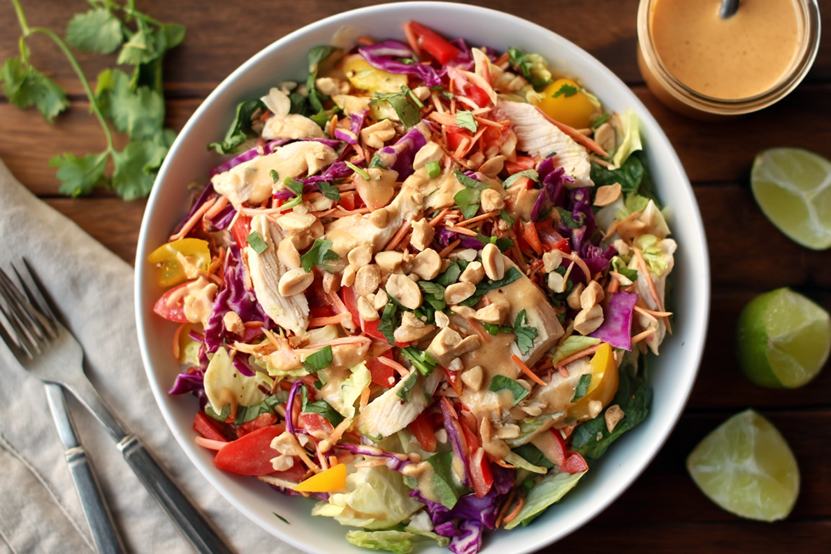 Crunchy Thai Chicken Salad With Peanut Dressing