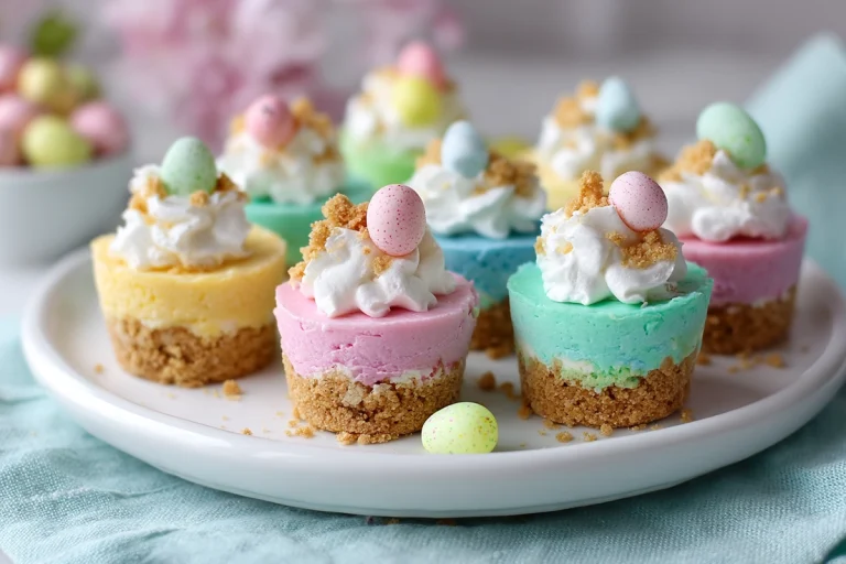 Easter No Bake Mini Cheesecakes