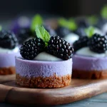Mini Blackberry Lavender Cheesecakes