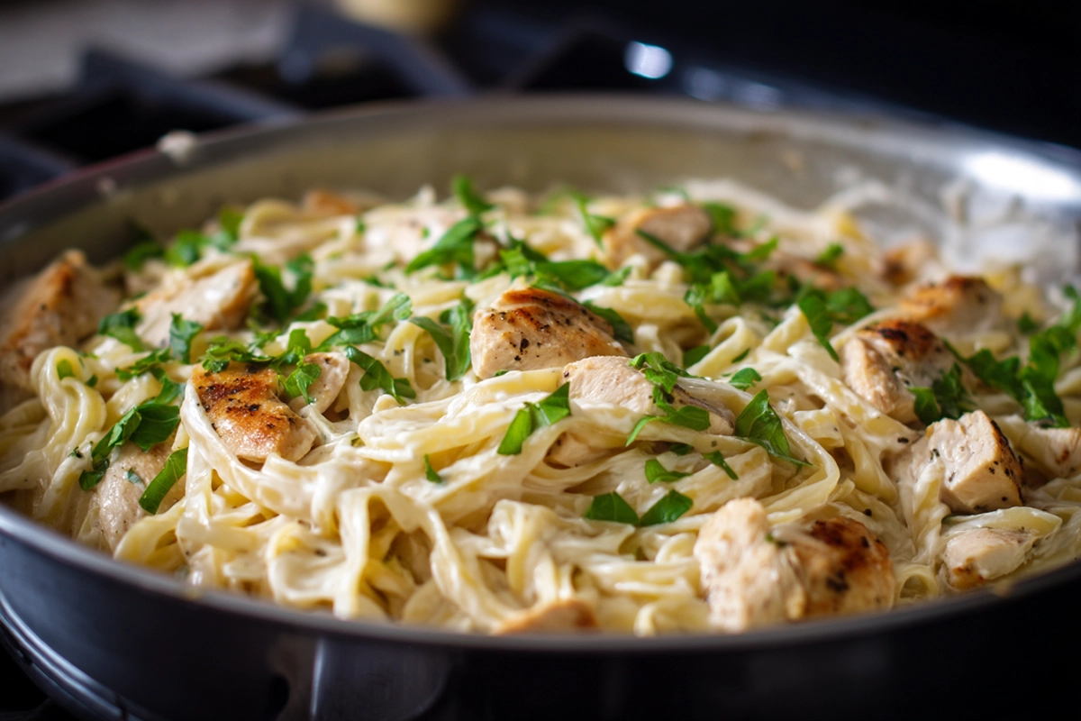 One Pot Chicken Alfredo Pasta