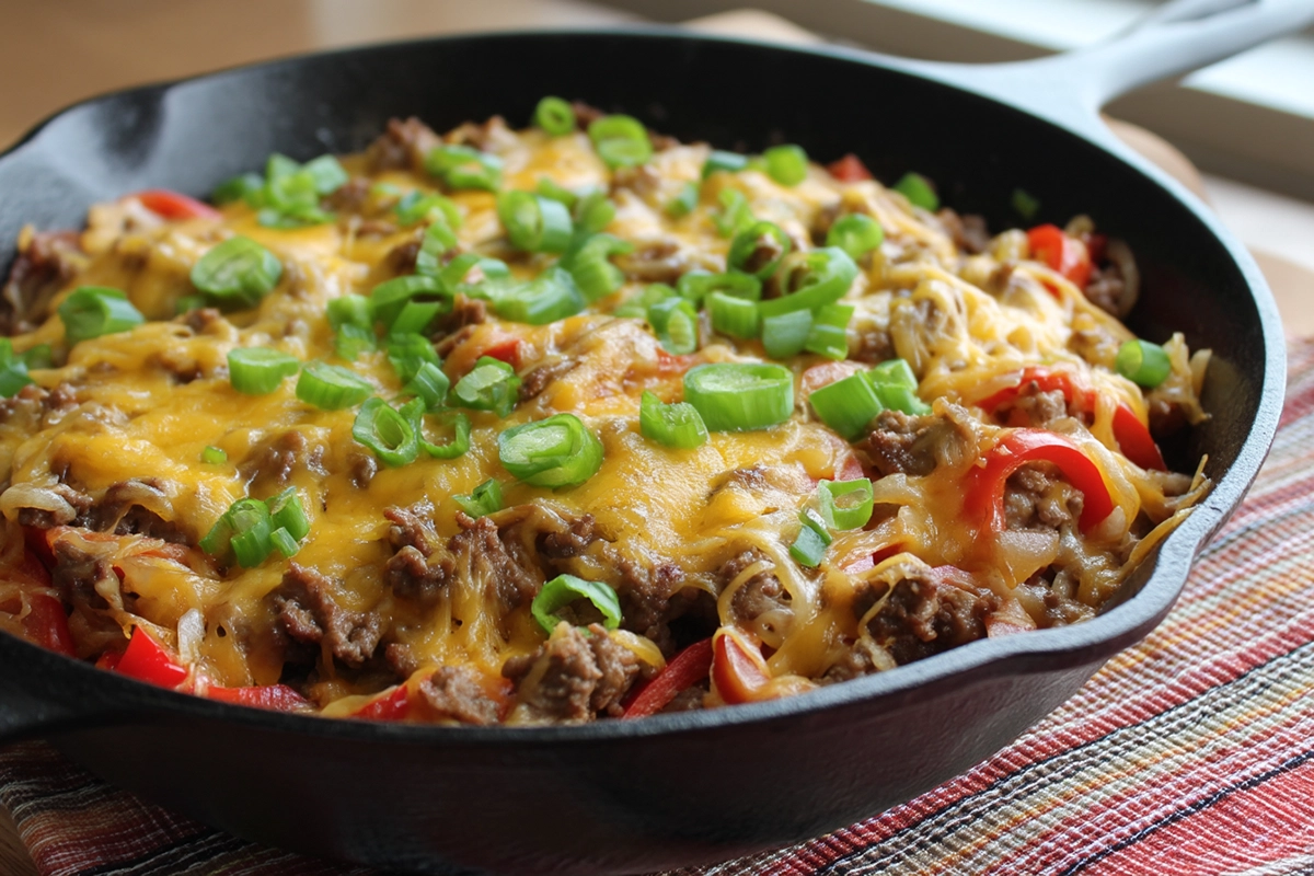 Philly Cheese Beef Skillet