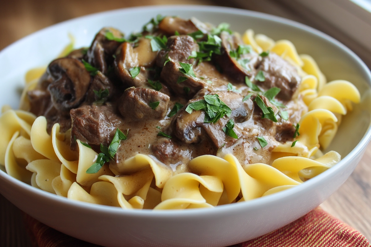 Slow Cooker Beef Stroganoff