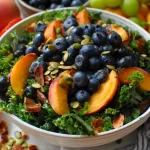 Summer Peach And Blueberry Kale Salad