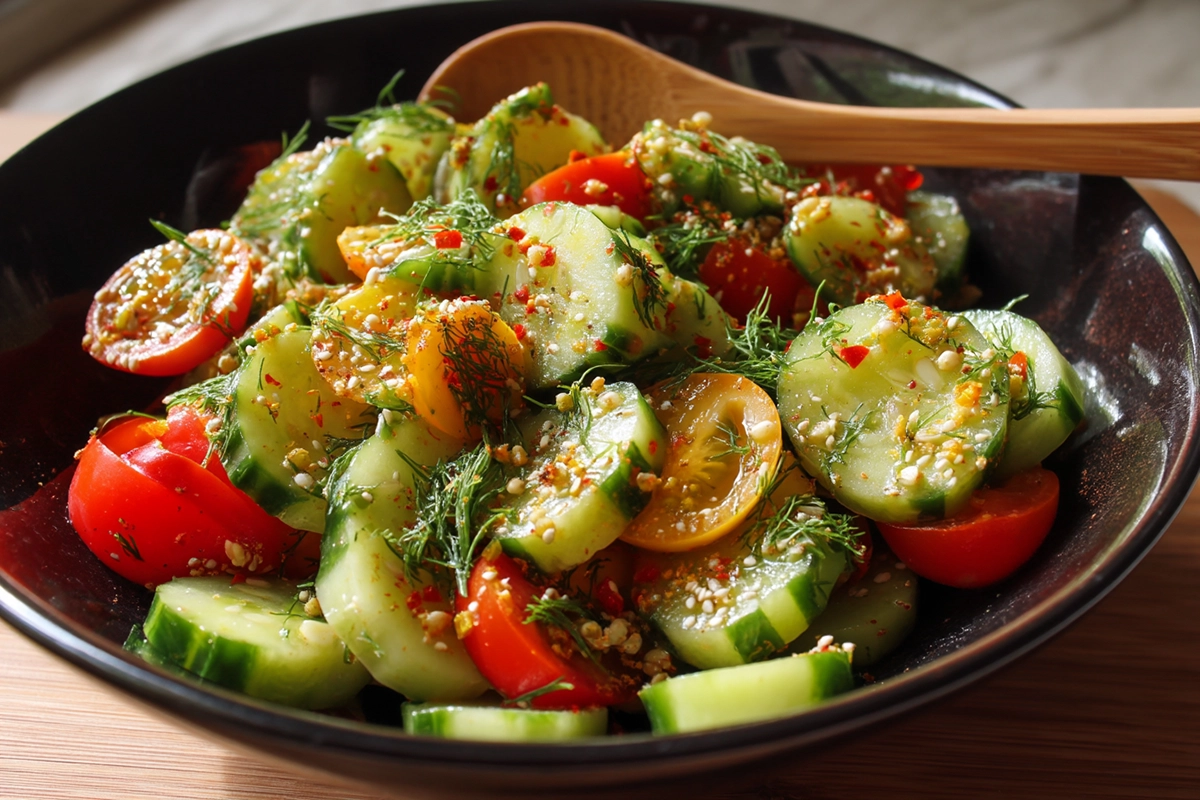 Viral Tiktok Cucumber Bell Pepper Salad