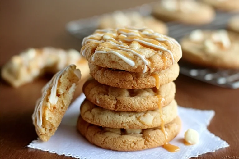 White Chocolate Caramel Drizzle Cookies Recipe