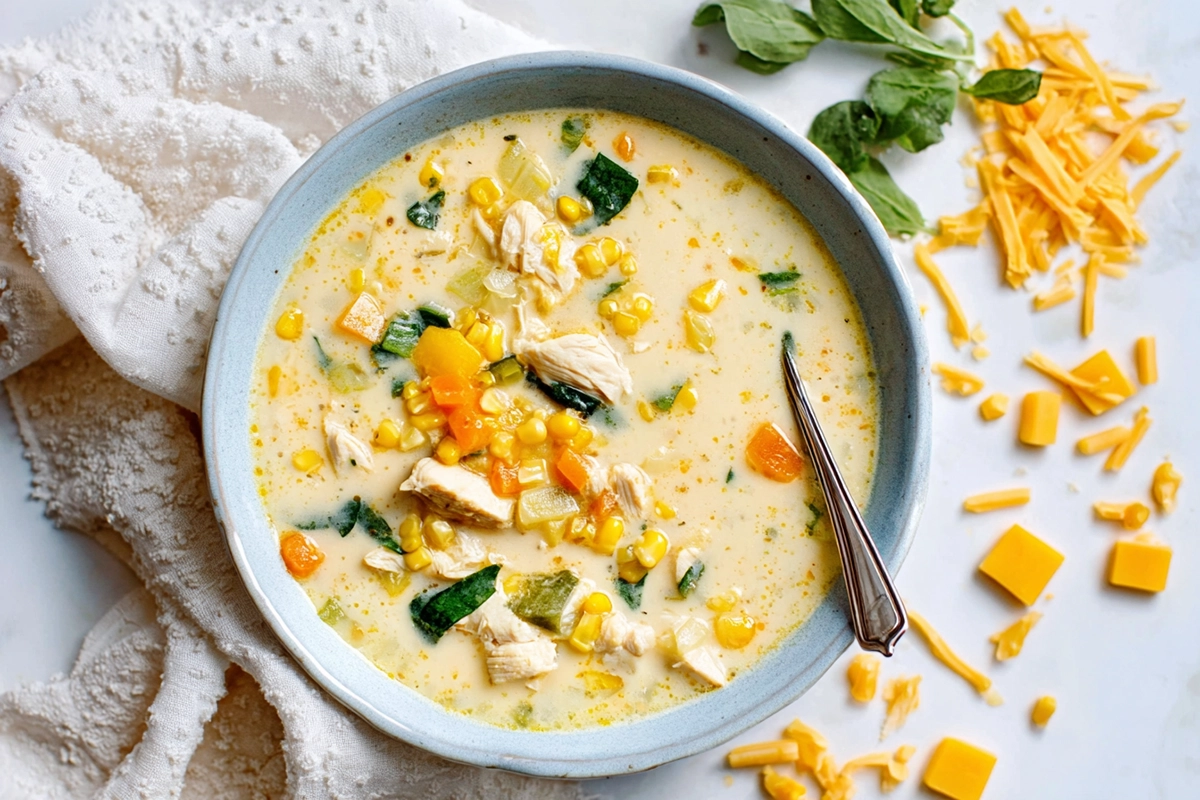 Easy Slow Cooker Chicken and Corn Soup