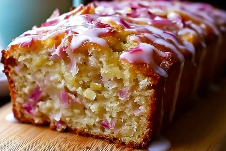 Lemon Rhubarb Loaf with Glaze